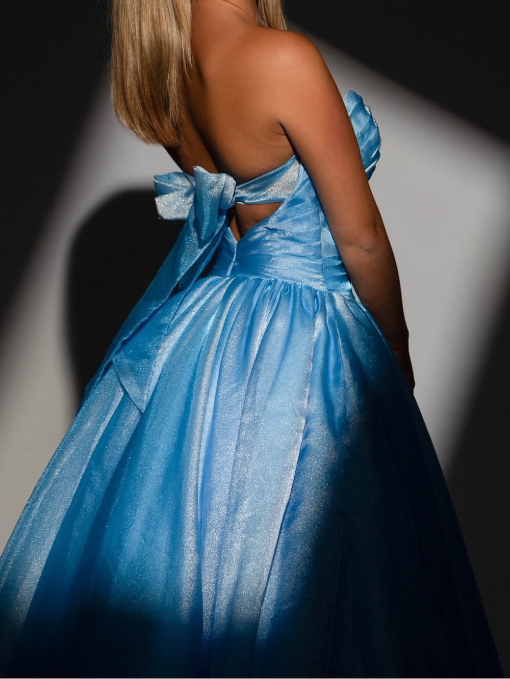 Rachel Allan strapless skyblue ballgown